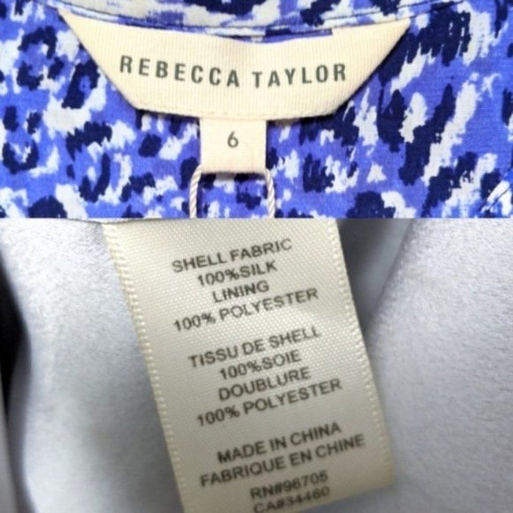 NWT REBECCA TAYLOR Leo Fever Silk Shirt Dress 6 - Picture 4 of 8